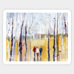 Loose Watercolor - Three Wanderers in New Hampshire Sticker